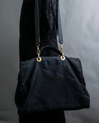 “JIL SANDER” Gold buckle 2 way nylon hand bag