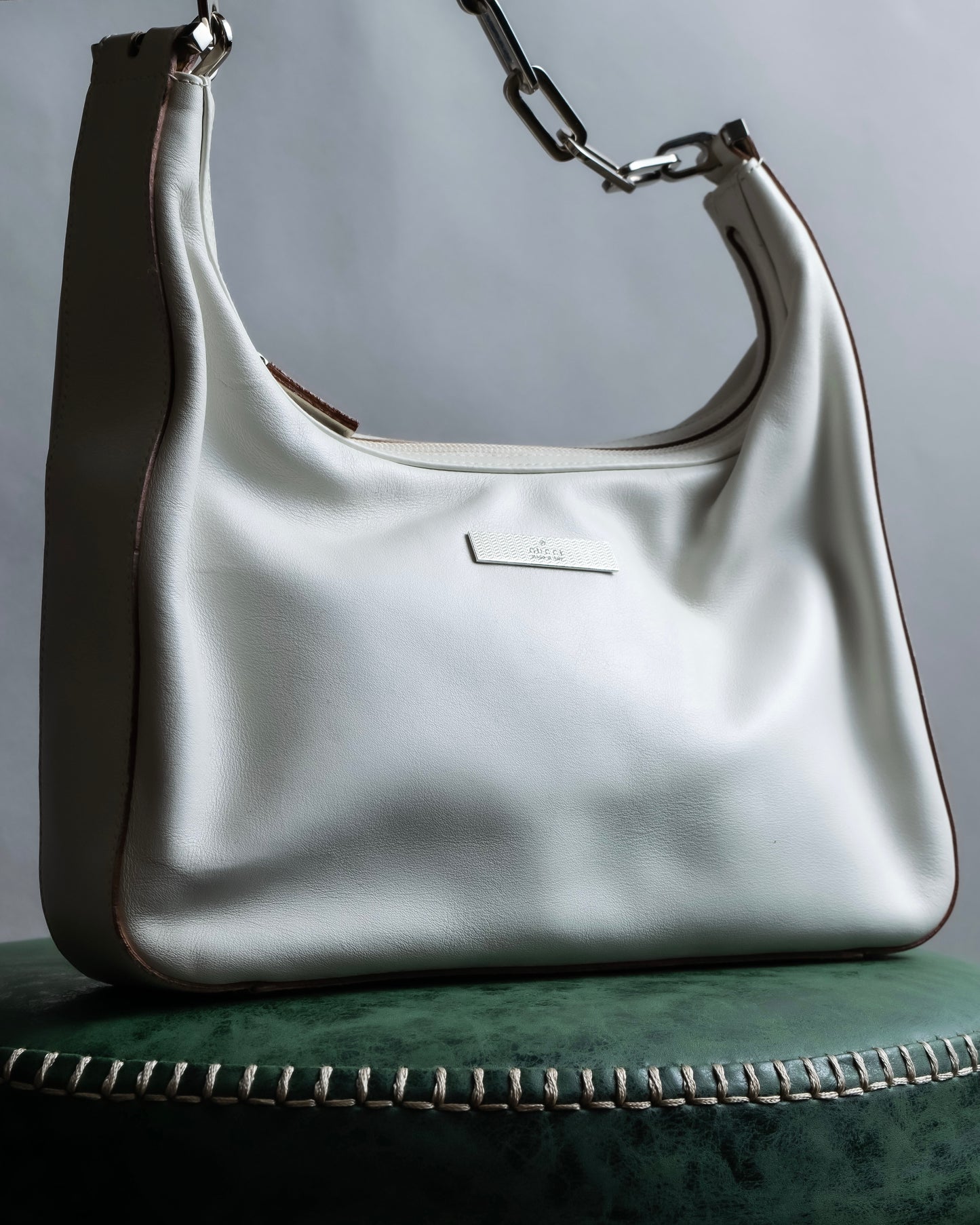 "GUCCI" Silver chain one handle shoulder bag