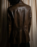 "GUCCI" Oversized calf leather tailored jacket