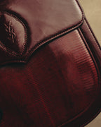 "Yves Saint Laurent" 80's-90's Burgundy embossed leather shoulder bag