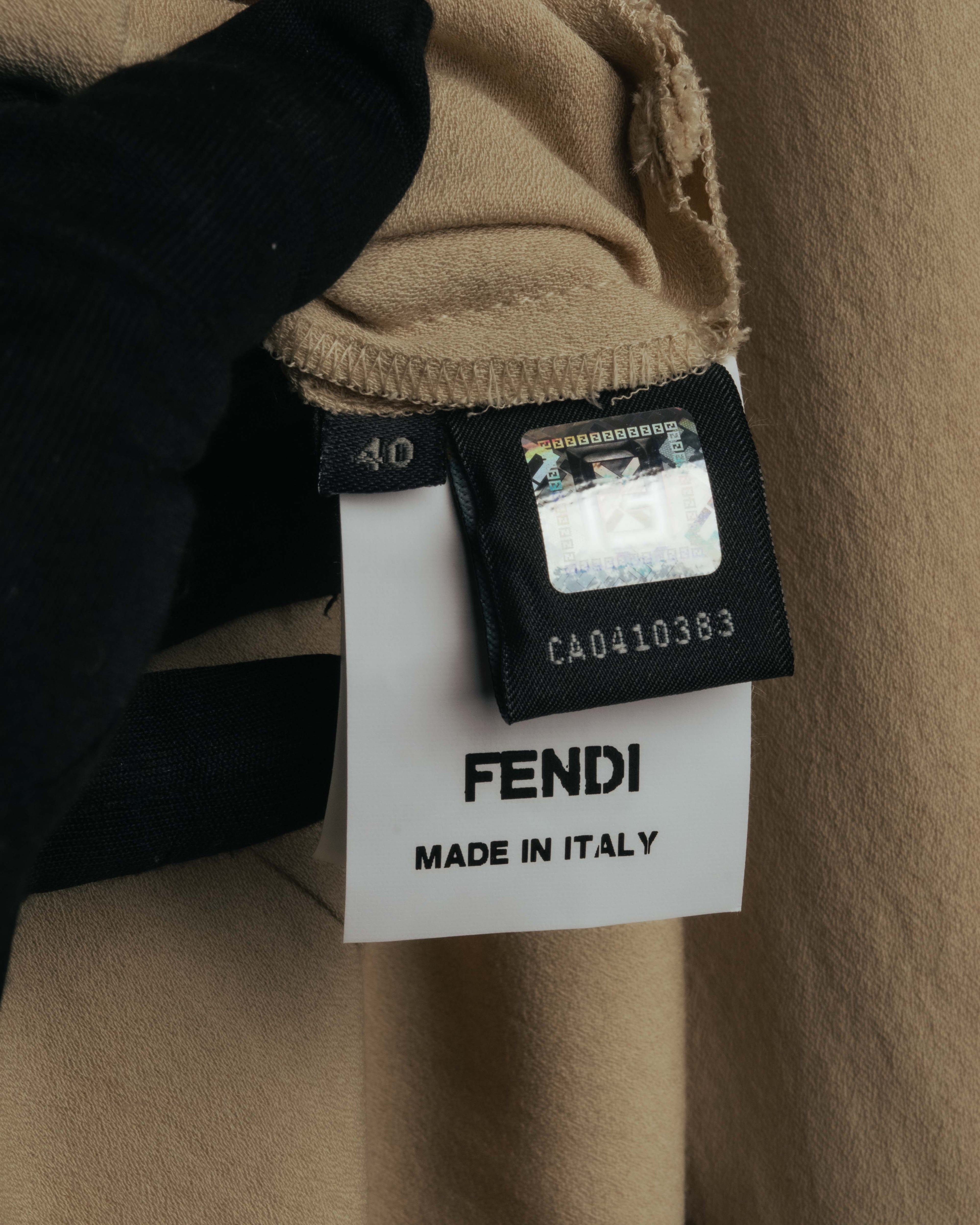 "FENDI" 00's-10's Draped wool blend dress