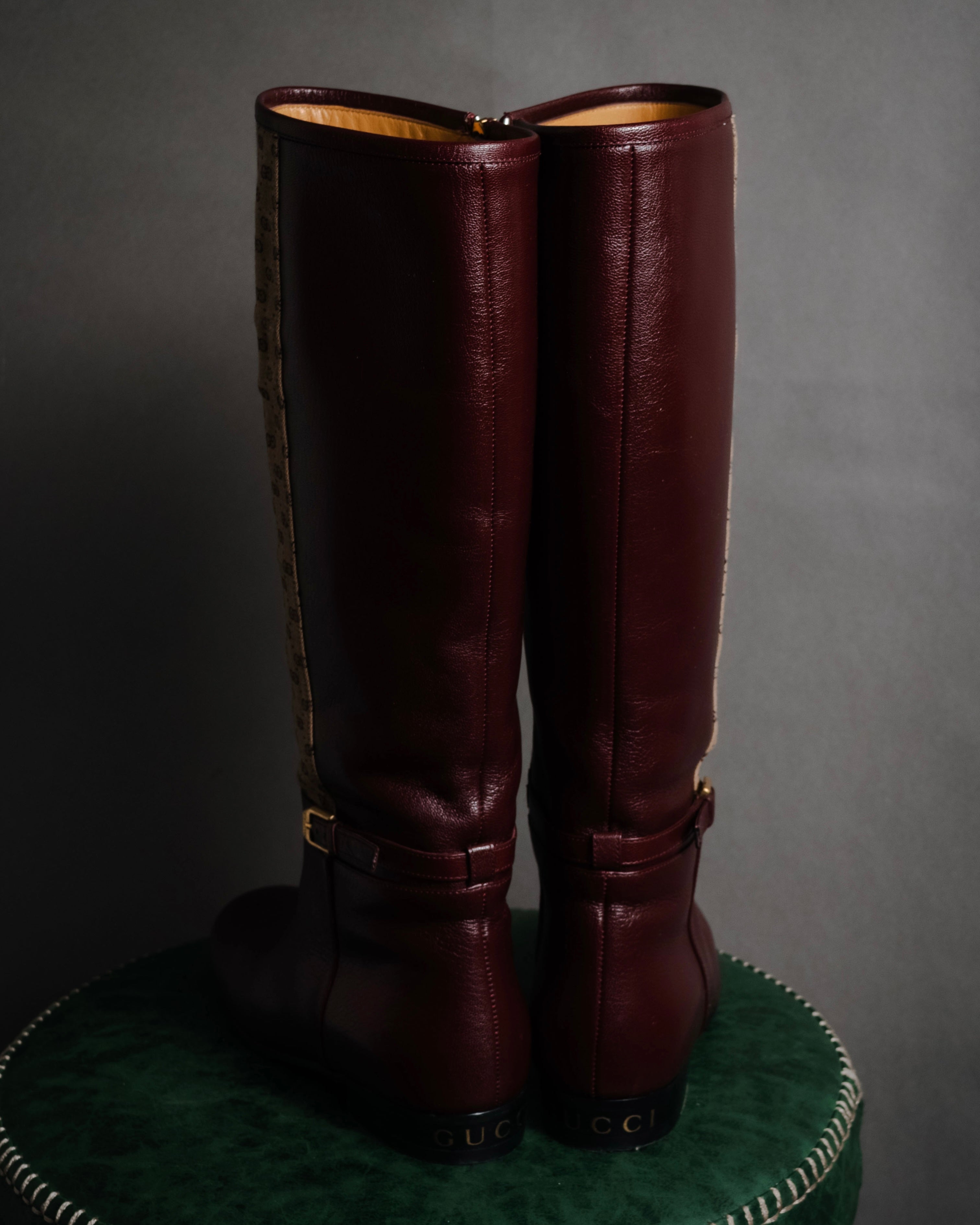 "GUCCI" 20’s archive canvas panel jockey boots