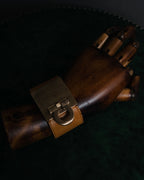 "Salvatore Ferragamo" 95’s-05’s Gancini clasp vacchetta leather bracelet