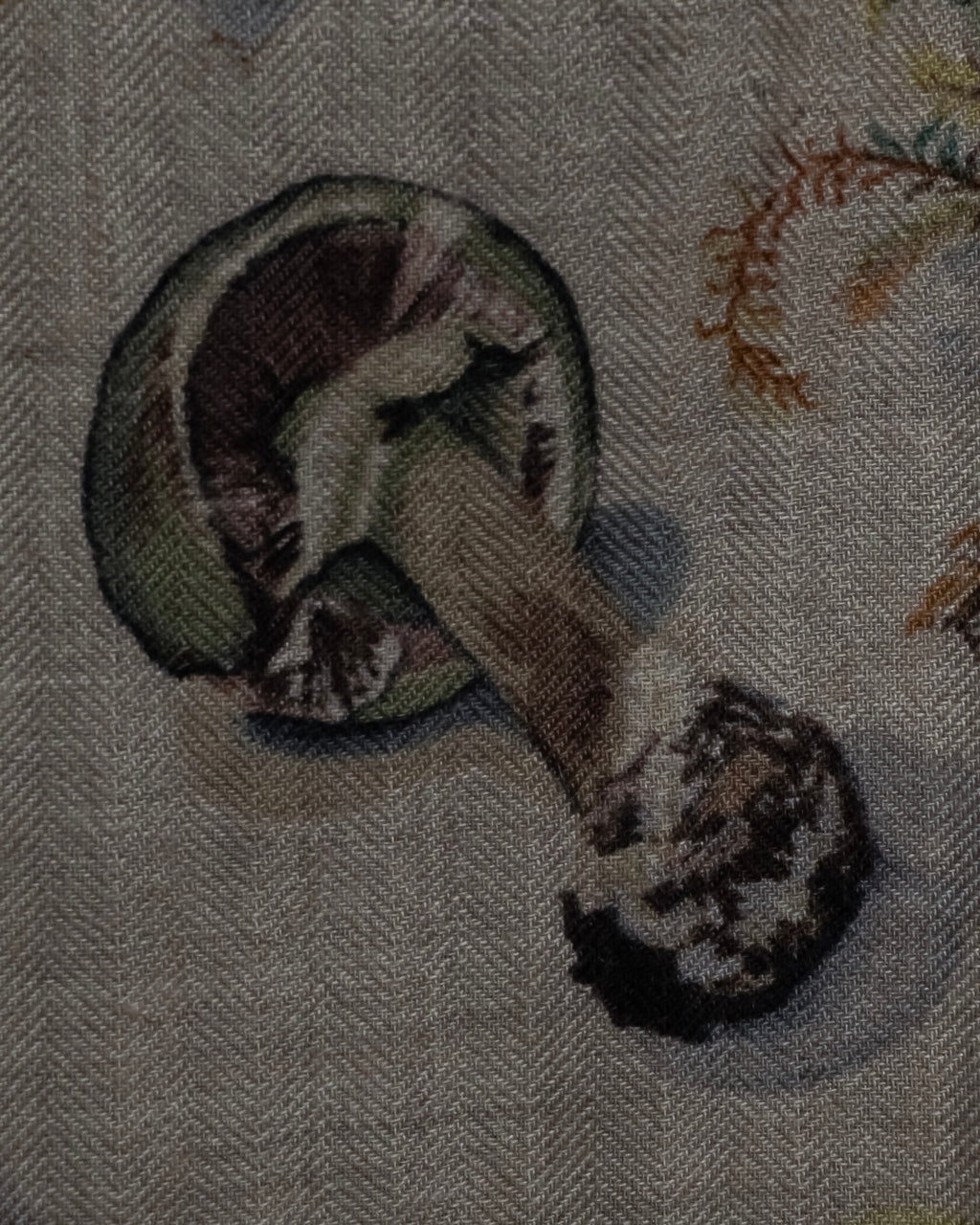 "HERMES" 80's Carré 90 Les Champignons II silk scarf