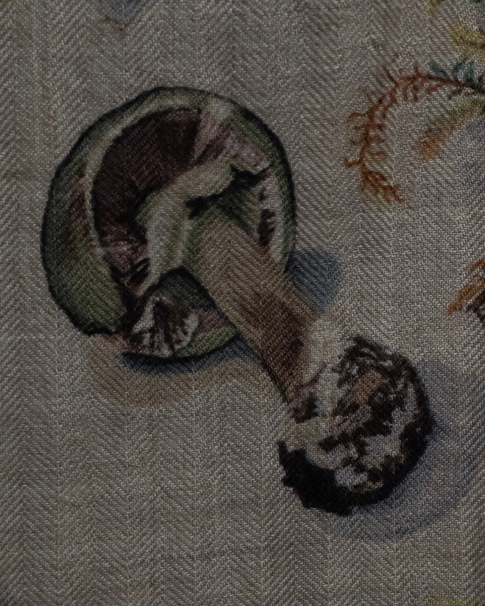 "HERMES" 80's Carré 90 Les Champignons II silk scarf