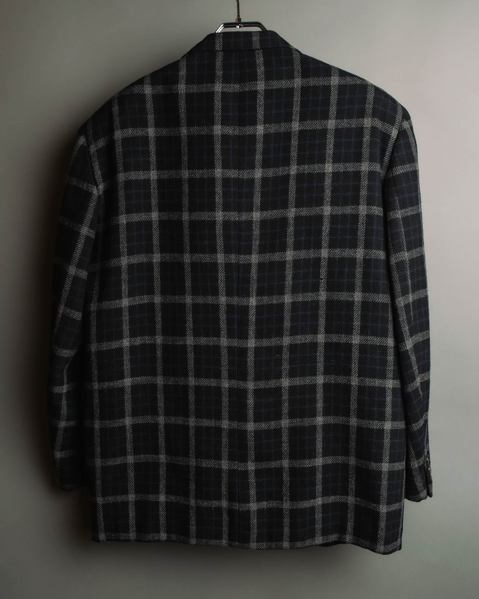 "COMME des GARÇONS HOMME"
90's Oversized wool checked tailored jacke