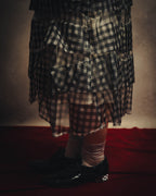 -SPECIAL- "tricot COMME des GARÇONS" 07SS Gingham check sheer tiered ruffle skirt