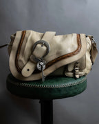 "Christian Dior" Gaucho saddle one shoulder leather bag