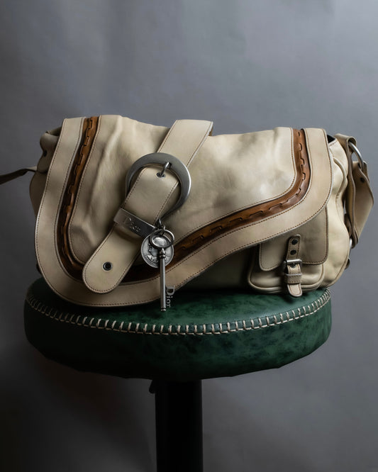 "Christian Dior" Gaucho saddle one shoulder leather bag