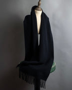 "CELINE" Logo engraved fringe design wool muffler