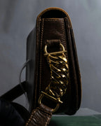 "GUCCI" Vintage horsebit motif leather shoulder bag