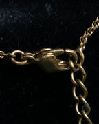 "Christian Dior" Rope ribbon motif gold necklace