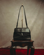 “PRADA” 90’s-00’s Nylon and leather flap messenger bag