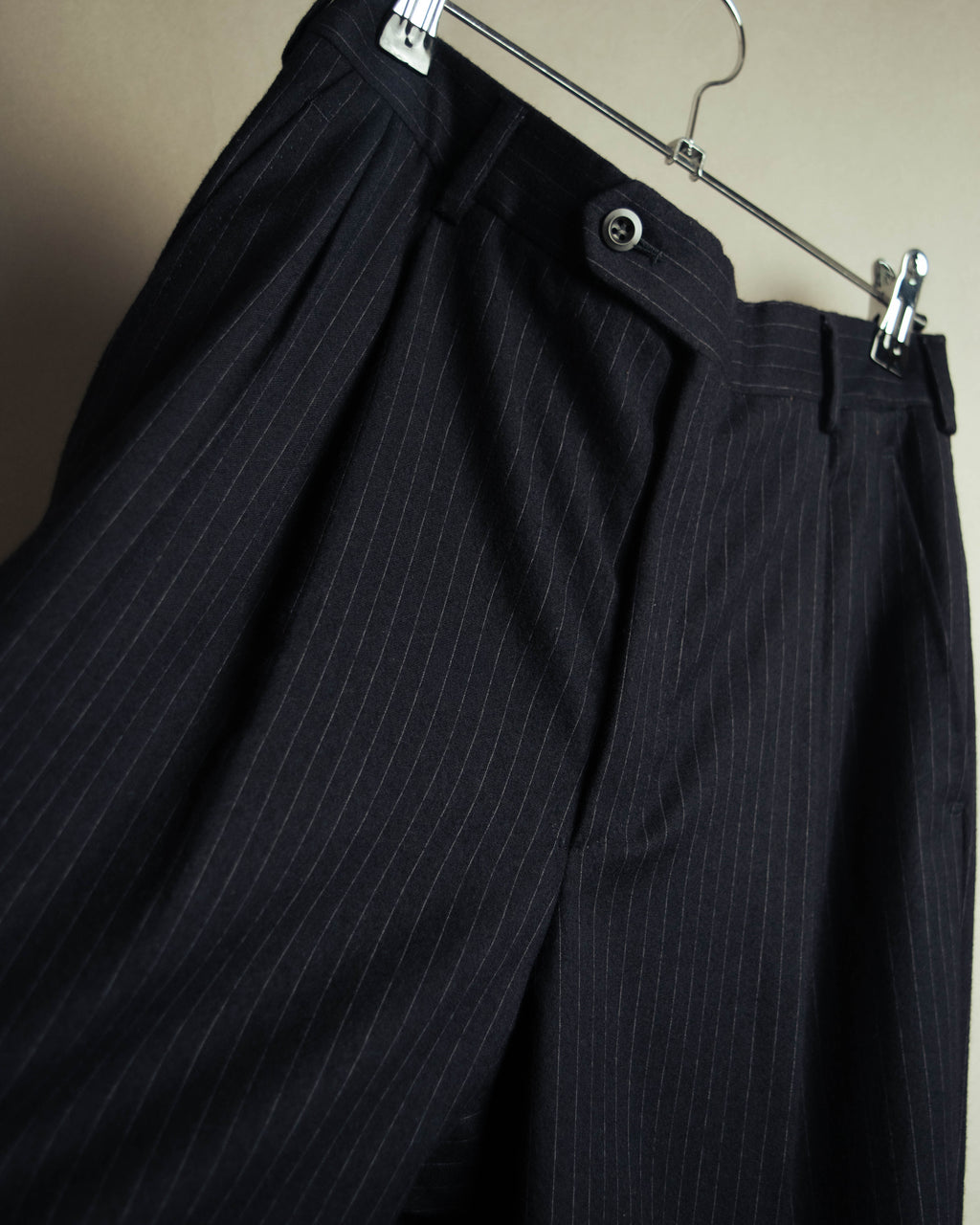 -SPECIAL- “Hermès” 80’s-90’s Super 120’s wool pinstripe double breasted setup