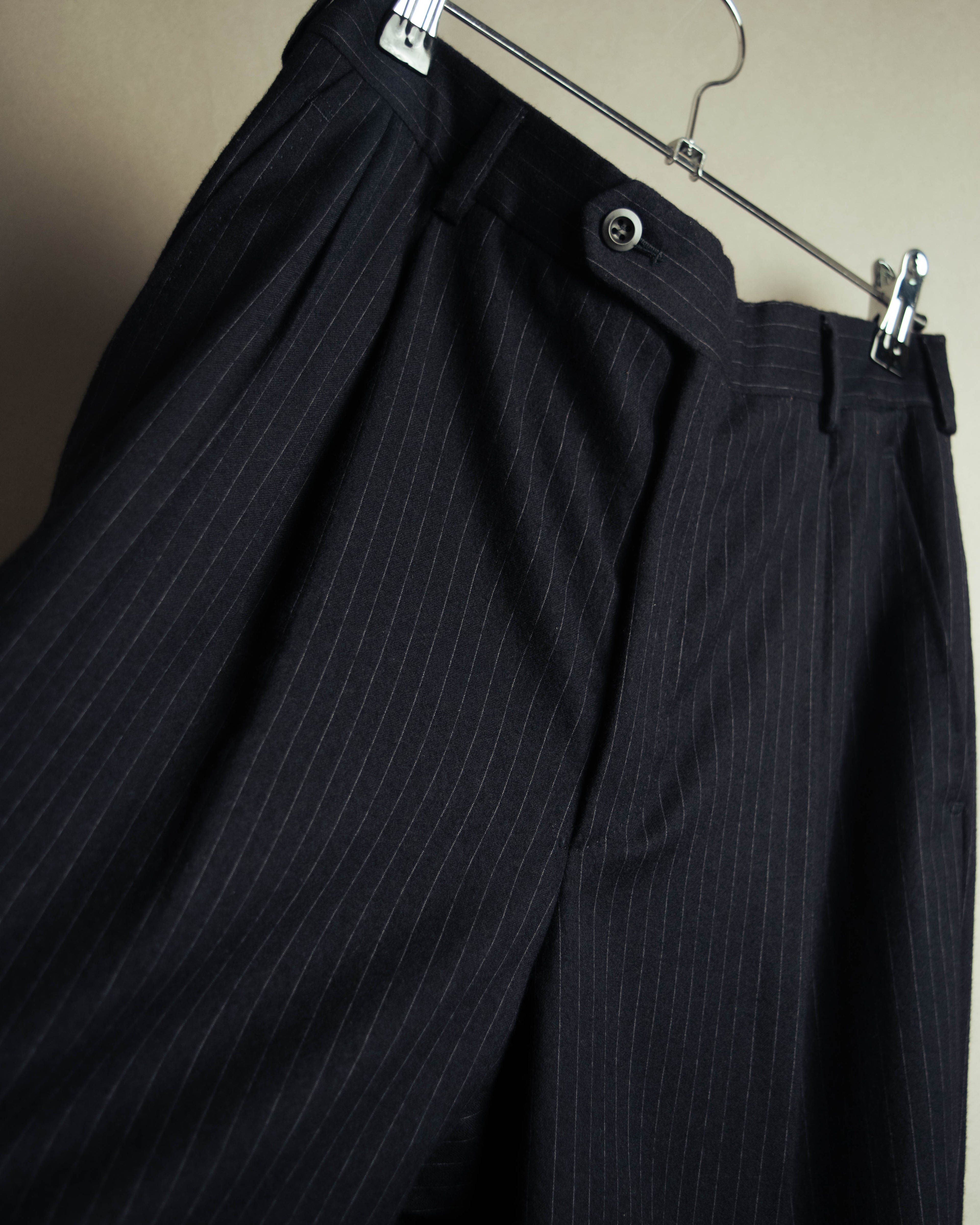 -SPECIAL- “Hermès” 80’s-90’s Super 120’s wool pinstripe double breasted setup