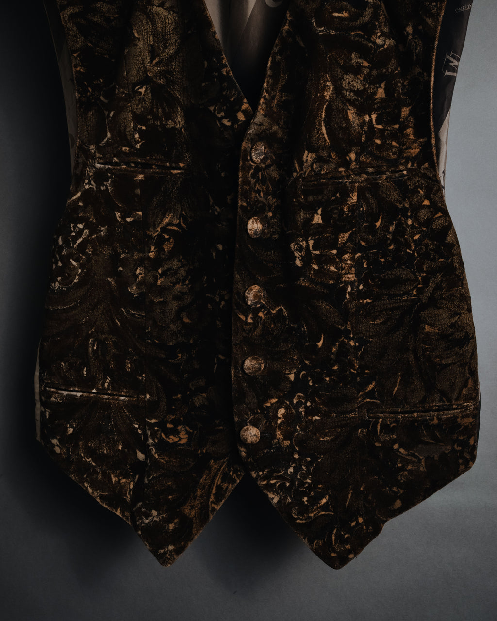 "LUNA MATTINO" 90’s Crushed velvet pointed hem vest