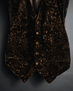 "LUNA MATTINO" 90’s Crushed velvet pointed hem vest