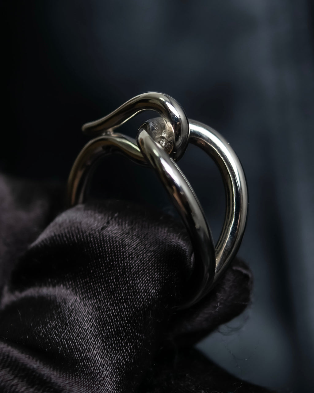 “Hermes” jumbo motif silver scarf ring