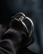 “Hermes” jumbo motif silver scarf ring