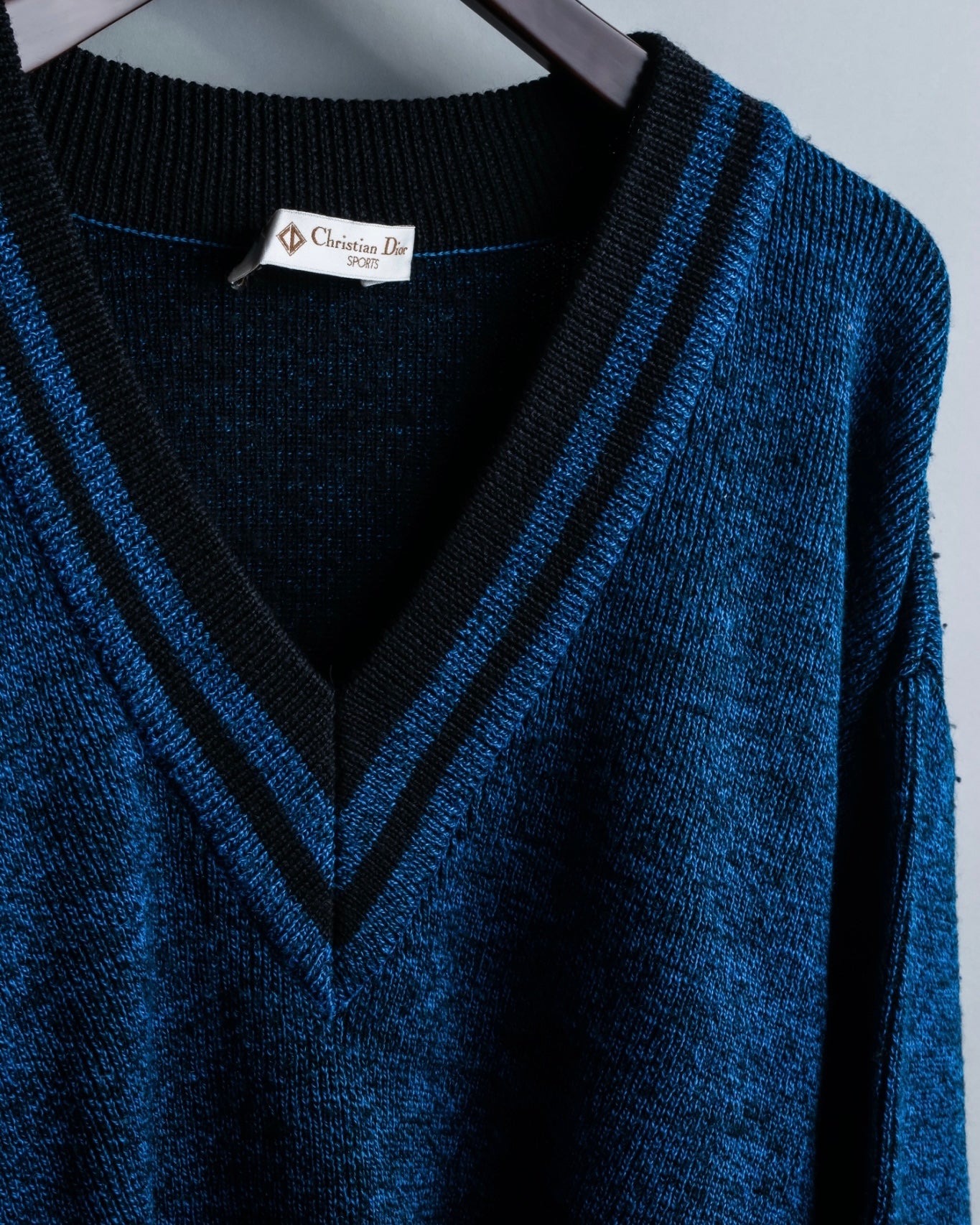 "Christian Dior Sport" V-neck oversized rib knit