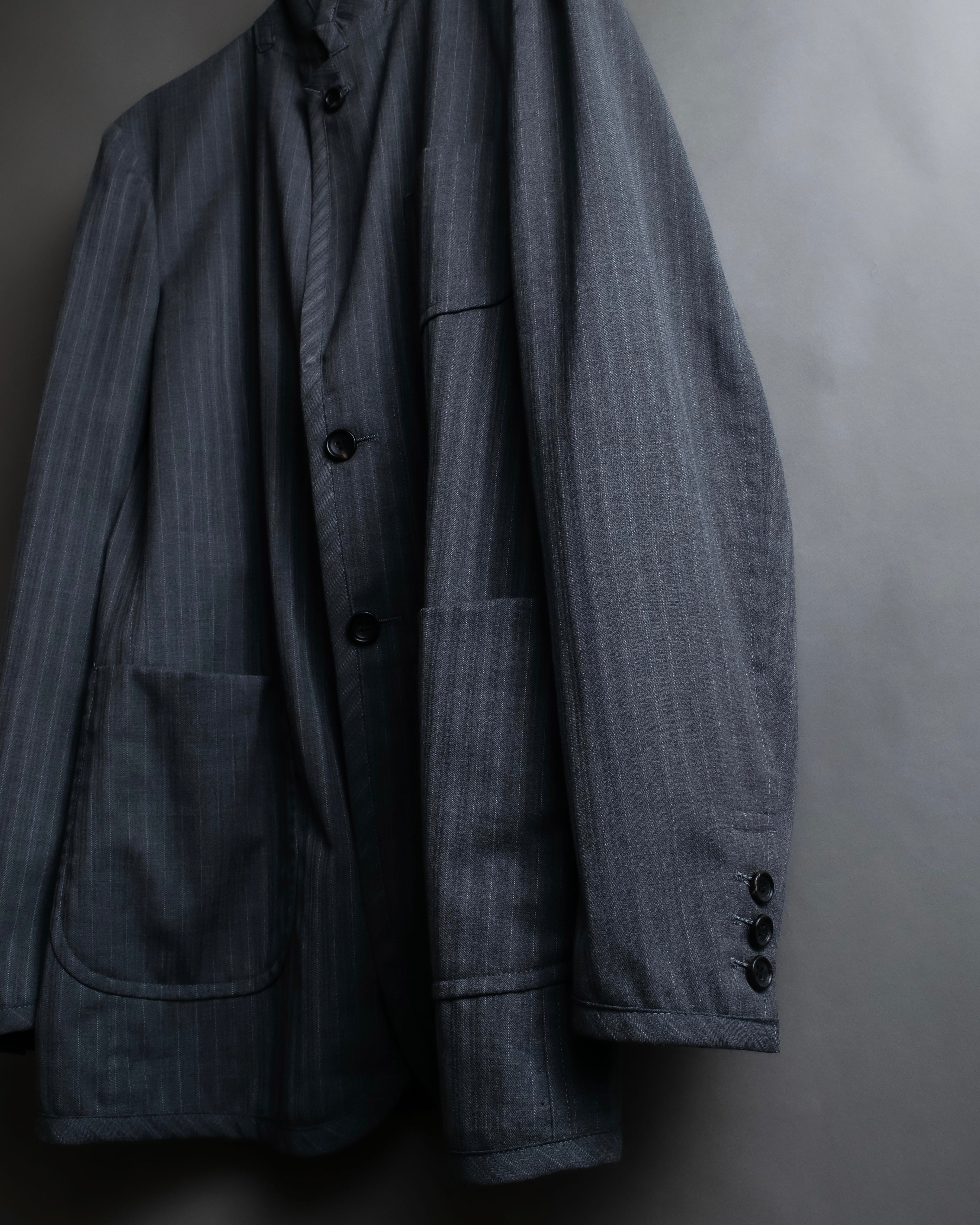 "COMME des GARCONS HOMME PLUS" 14SS modified lapel design striped jacket