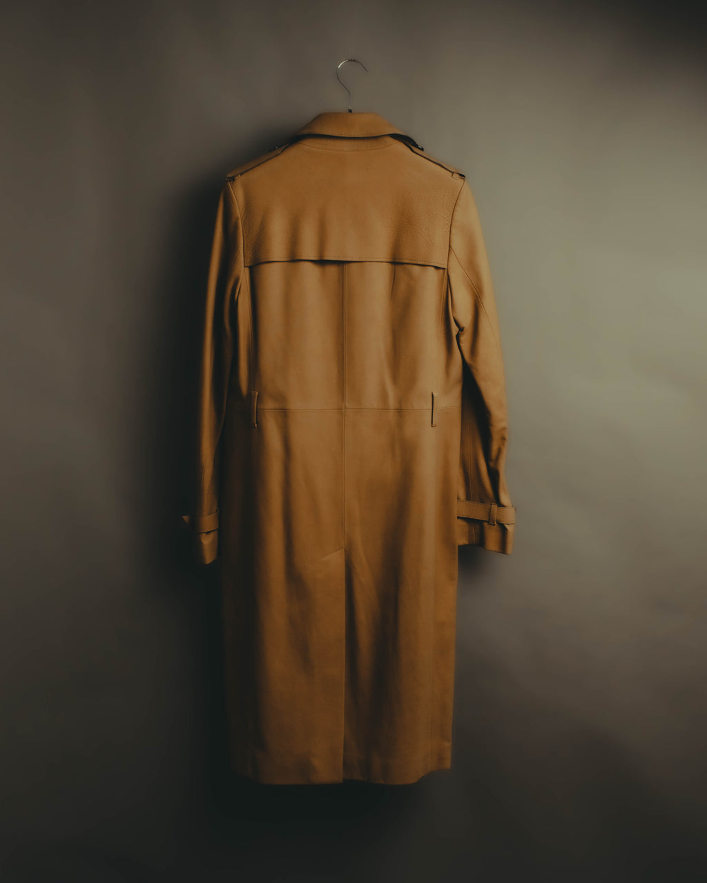 –SPECIAL– “Maison Martin Margiela” 2012AW Leather trench coat with Line 4 printed lining