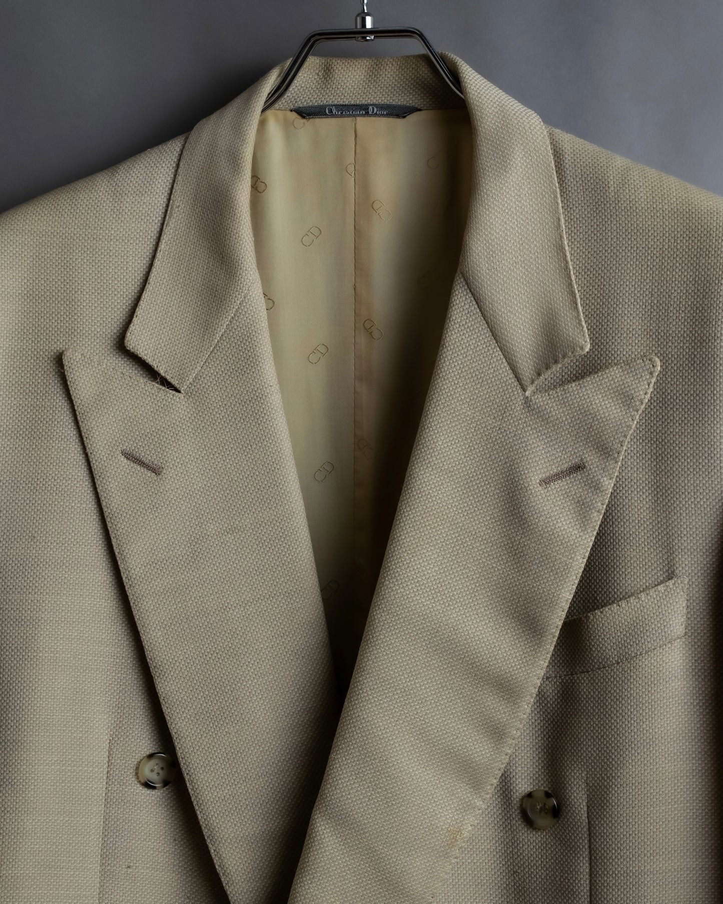 "CHRISTIAN DIOR MONSIEUR"
Peaked lapel double breasted wool tailored jacket