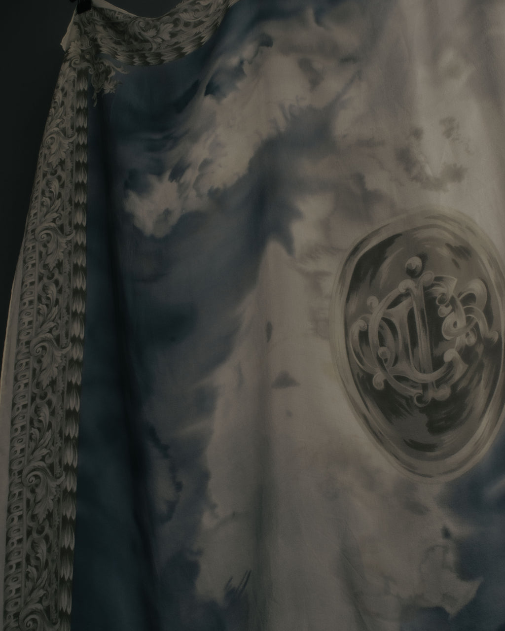 “Christian Dior” 90’s-00’s Sky motif silk scarf