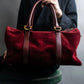 "Cartier" Beautiful red color velour boston bag