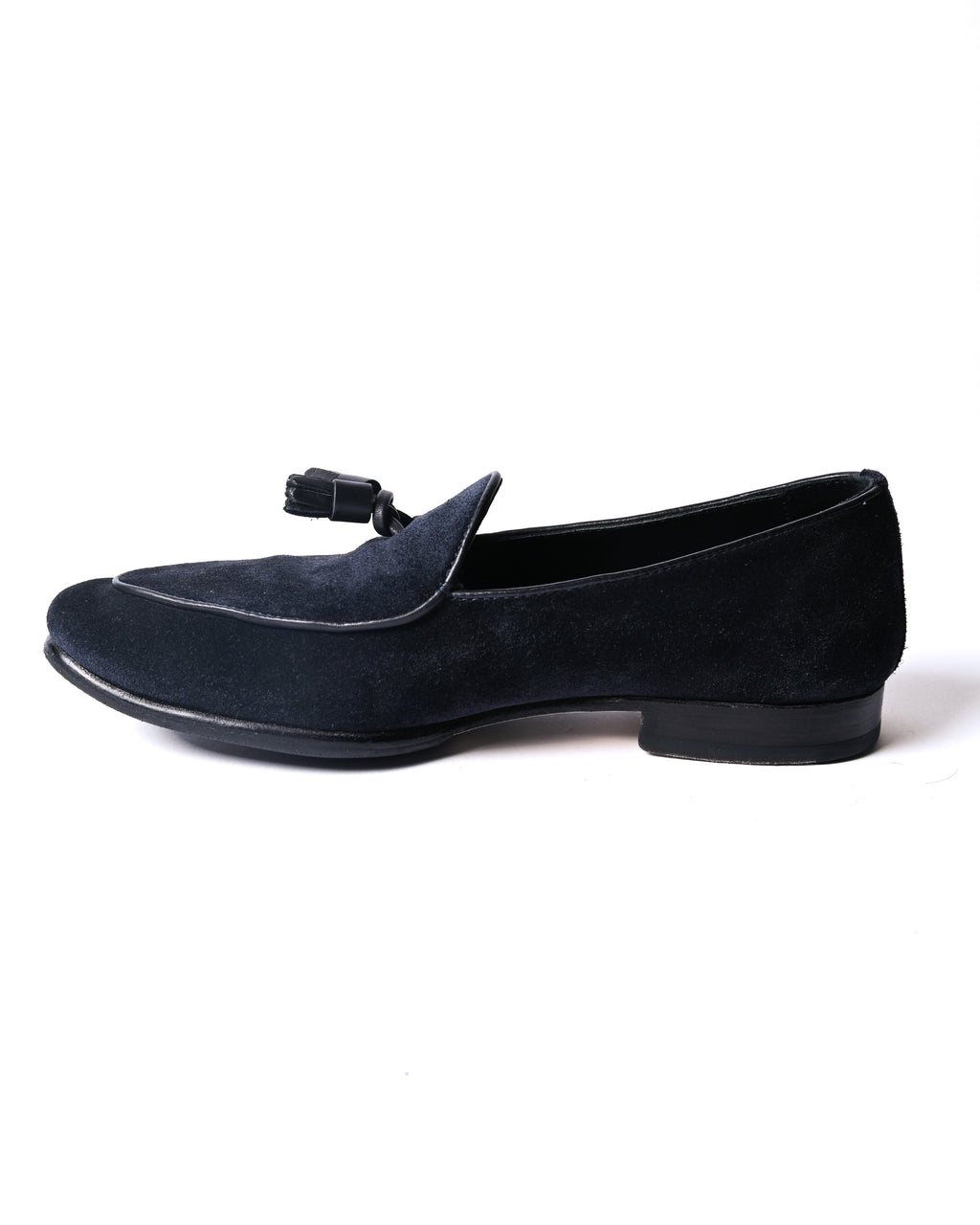 POLPETTA × Brilla per il gusto/ “ PASSO” Suede Tassel Loafers Navy