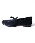 POLPETTA × Brilla per il gusto/ “ PASSO” Suede Tassel Loafers Navy