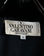 "Valentino Garavani" Fur collar boucle wool mid-length coat