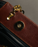 “Salvatore Ferragamo” 80’s-90’s Quilted leather chain shoulder bag