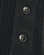 "SAINT LAURENT PARIS" 2020's Sheer ribbed silk blend polo cardigan