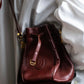 "Cartier" Drawstring design bordeaux color shoulder bag