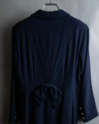"BALENCIAGA" Gold button design navy color dress