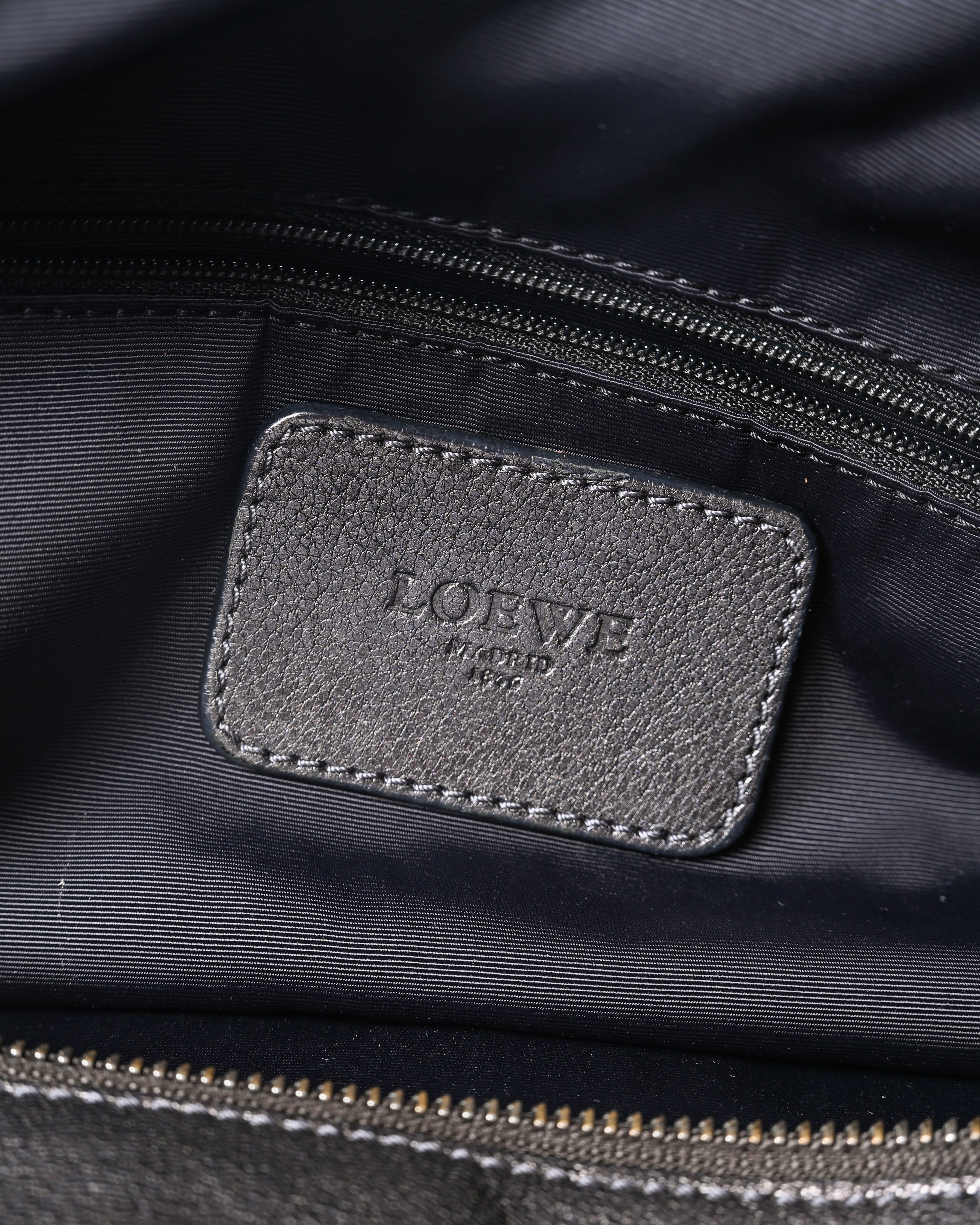 LOEWE/ Anagram 2 Way Mini Boston Hand Bag Metallic Black