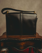-SPECIAL- "HERMES" 50's Vintage box calf leather shoulder bag