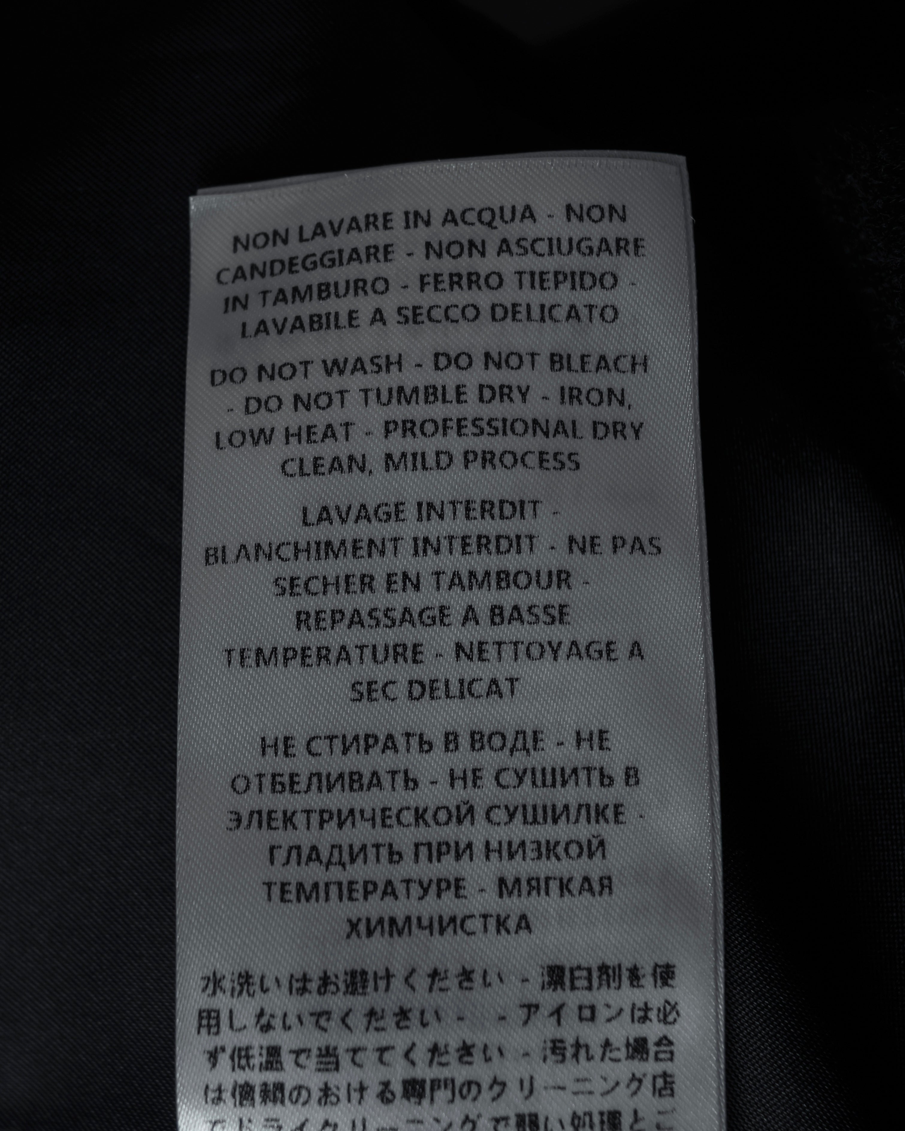 "GUCCI" Michele period solid black wool tailored coat