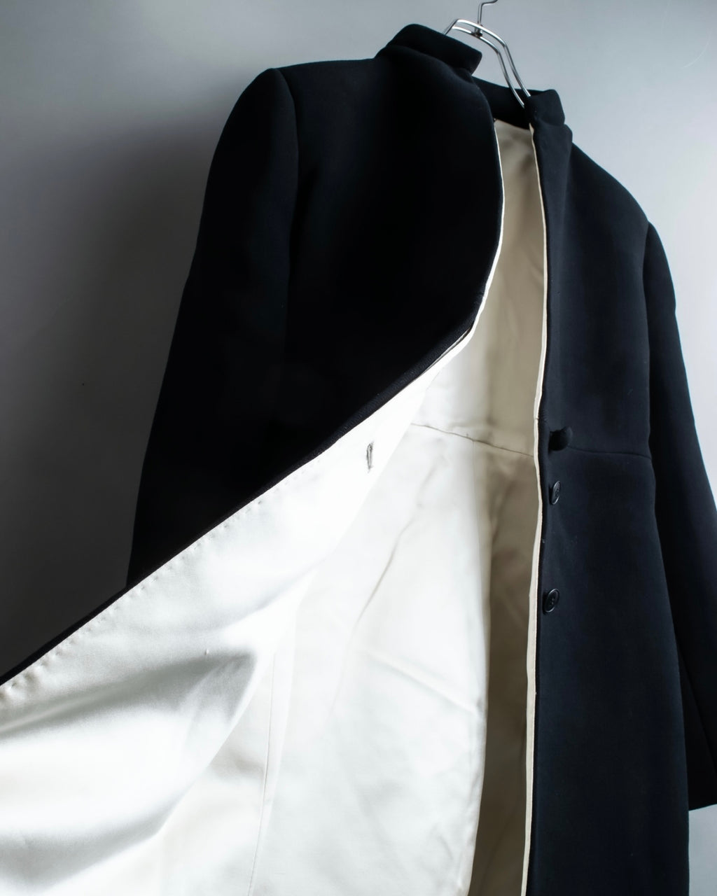 "GIANNI VERSACE couture" Collarless Luxury Wool Long Coat