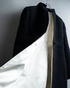 "GIANNI VERSACE couture" Collarless Luxury Wool Long Coat