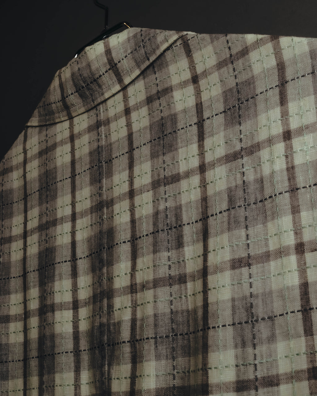 -SPECIAL- "Hermès" 10's Textured linen blend check blazer