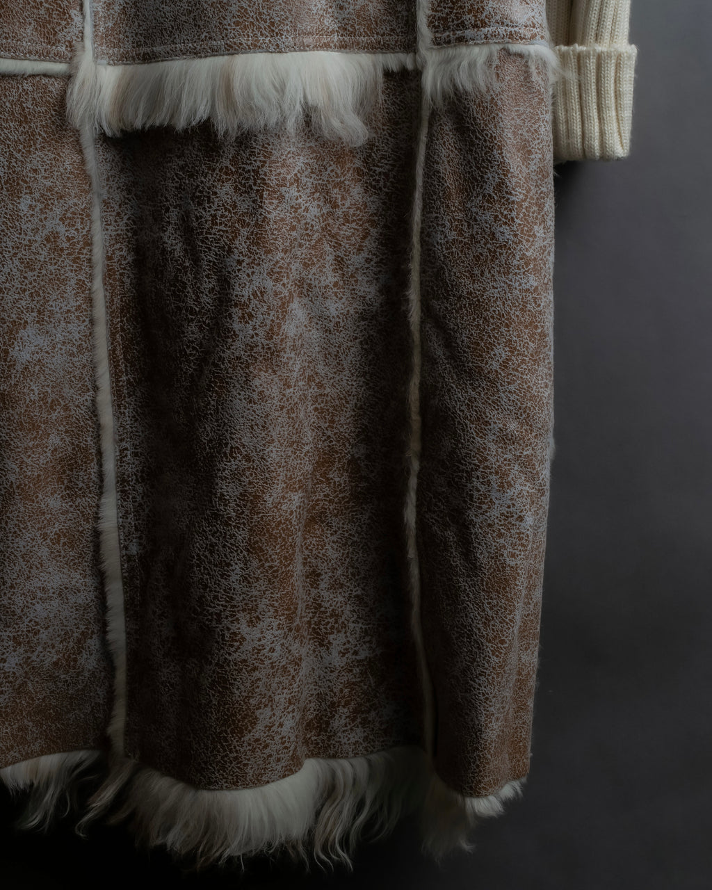 "Dolce &amp; Gabbana" Mouton &amp; knit combination design coat