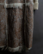 "Dolce &amp; Gabbana" Mouton &amp; knit combination design coat