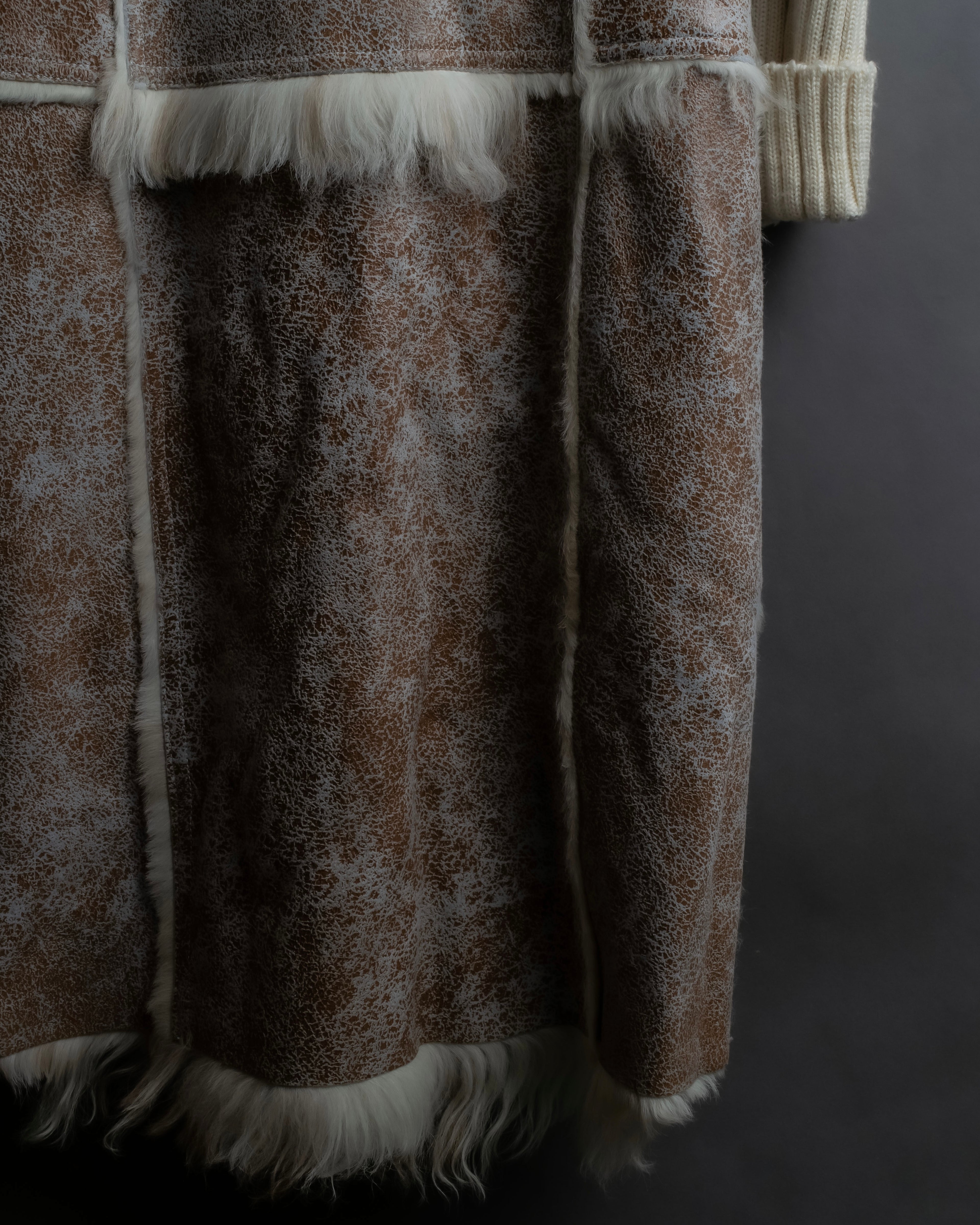 "Dolce &amp; Gabbana" Mouton &amp; knit combination design coat