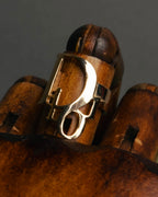 "Christian Dior" 00's Openwork Dior logo gold ring