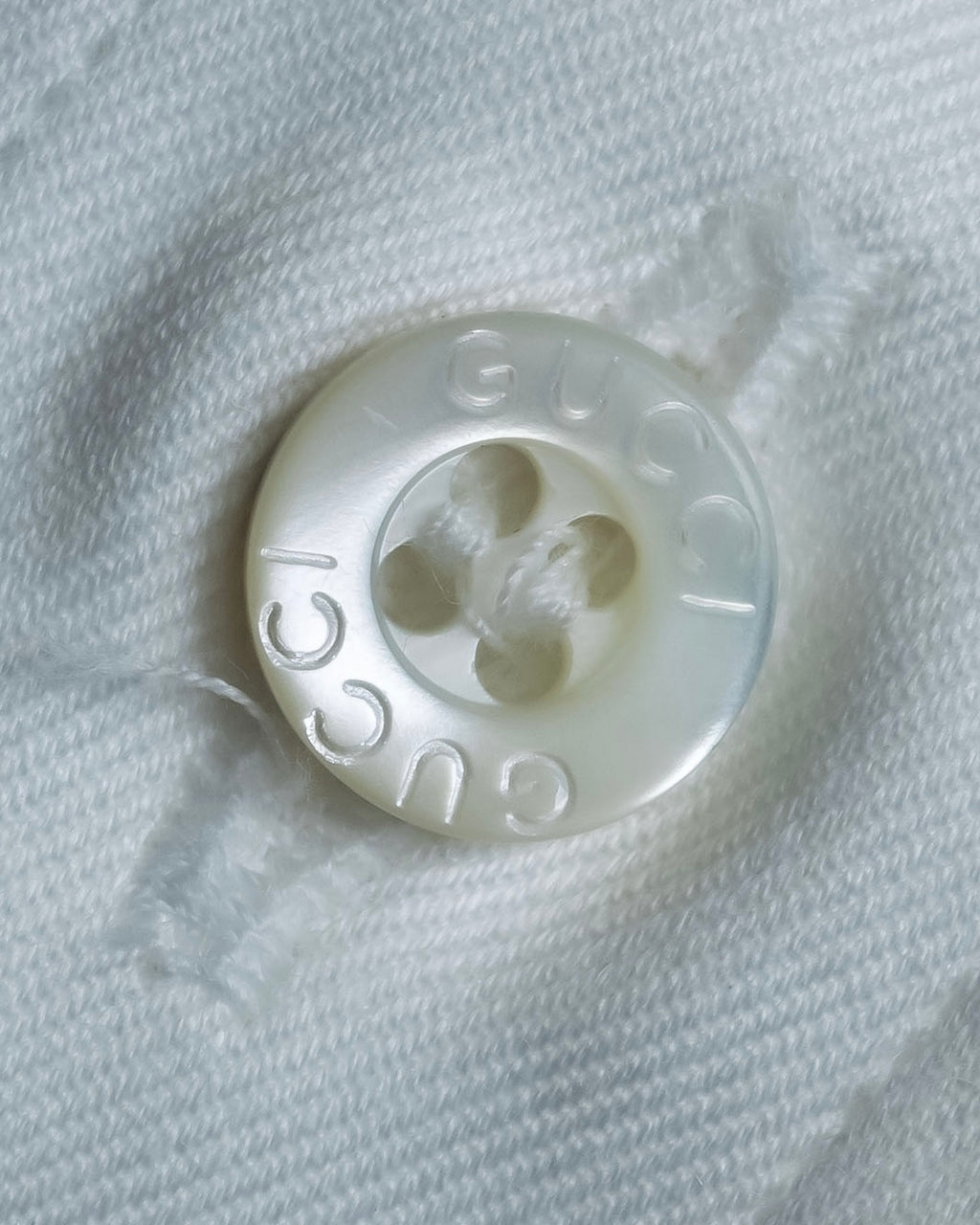 "GUCCI" Slightly glossy cotton white shirt