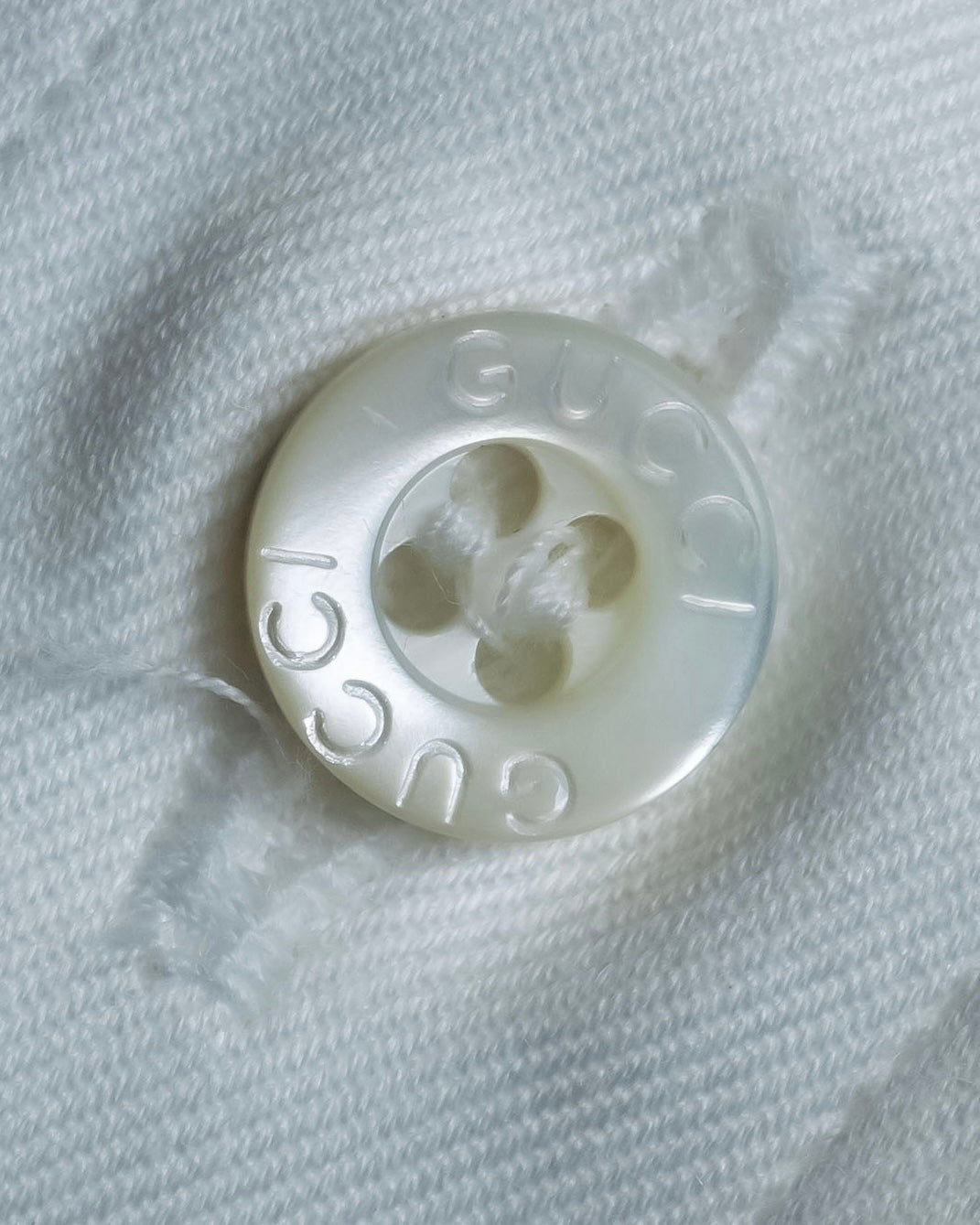 "GUCCI" Slightly glossy cotton white shirt