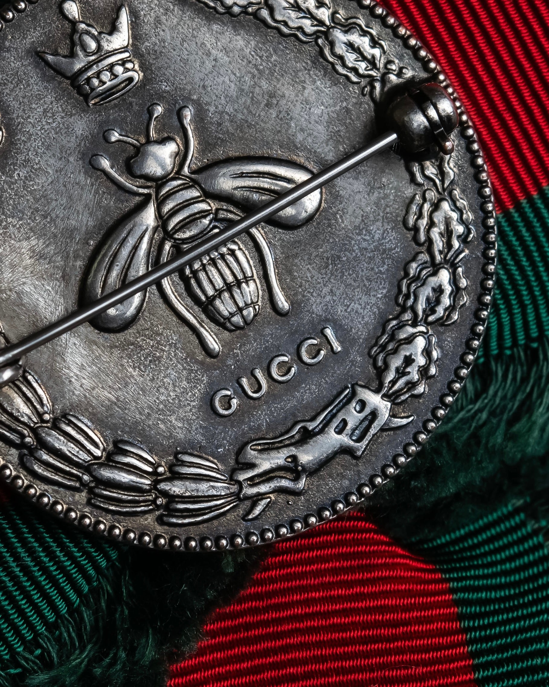 "GUCCI" Beaded design grosgrain ribbon