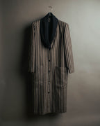 -SPECIAL- “GUCCI” 80’s-90’s Textured striped shawl collar long coat